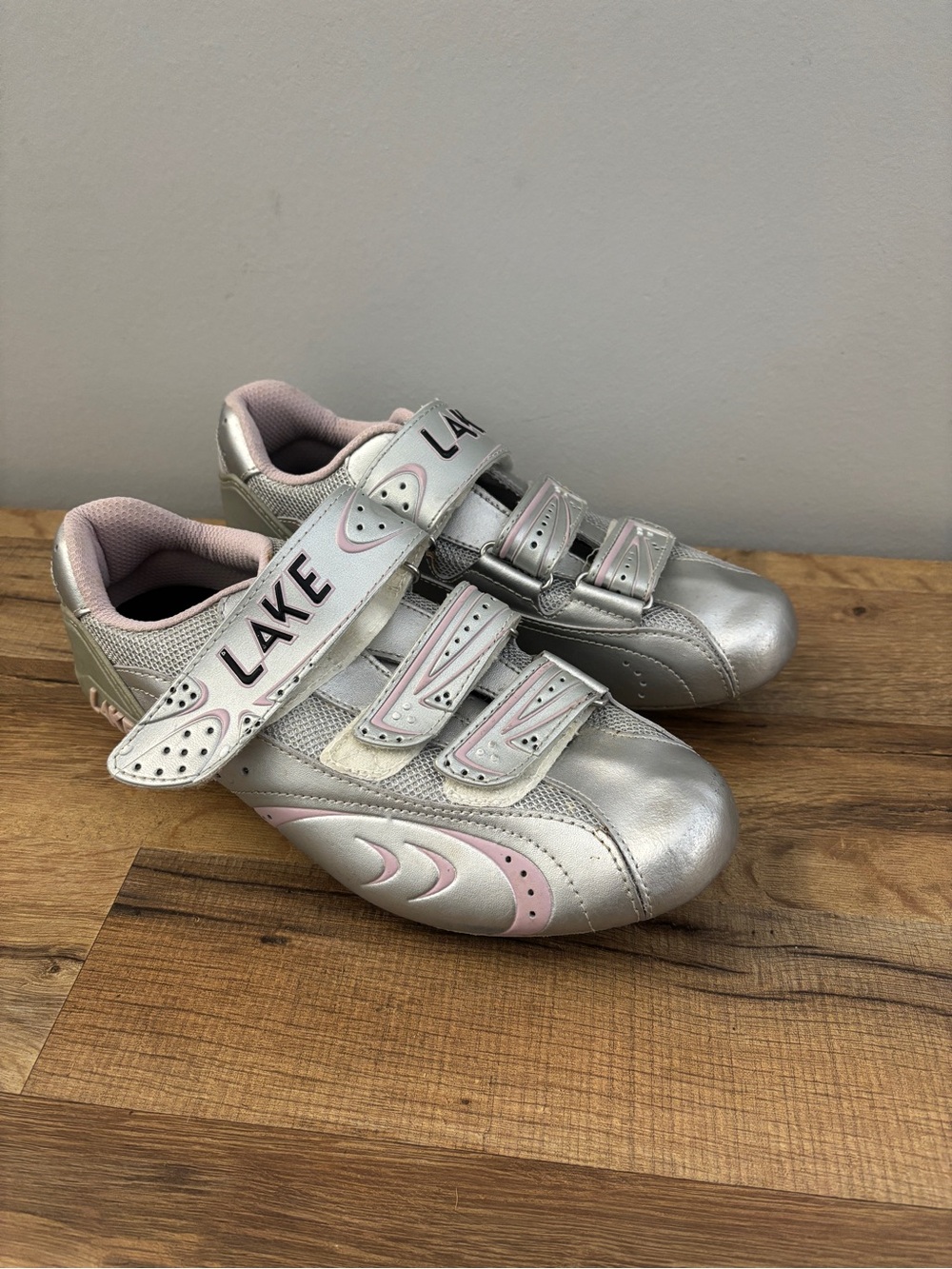 Lake CX165 Action Leather Nylon Road Bike Shoes Silver Women’s